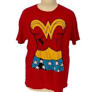 Wonder Woman Graphic T-Shirt Red 100% Cotton Costume Print 3XL